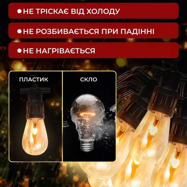 Ретро гирлянда уличная 10 LED лампочек 5 метров S141 S141 фото
