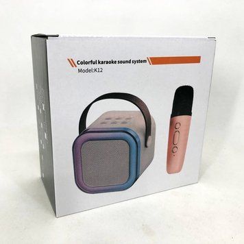 Портативна колонка з караоке мікрофоном та RGB підсвічуванням K12 10W Bluetooth. Колір: білий 85xf1o26yg2 фото