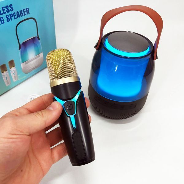 Портативна колонка XM-A68 з RGB підсвічуванням та мікрофоном, Bluetooth мікрофон для караоке 6z5g9x47 фото