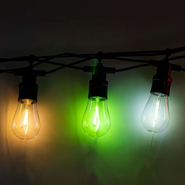 Гирлянда уличная в стиле ретро светодиодная мультиколор S14 на 10 LED ламп длиной 5 метров S14ML S14ML фото