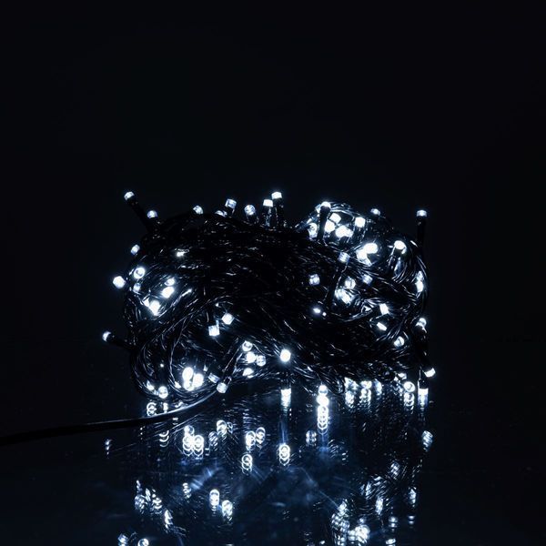 Новогодняя гирлянда комнатная нить 14 м 160 LED комнатная гирлянда черный провод Белый свет W160LED16MBW W160LED16MBW фото