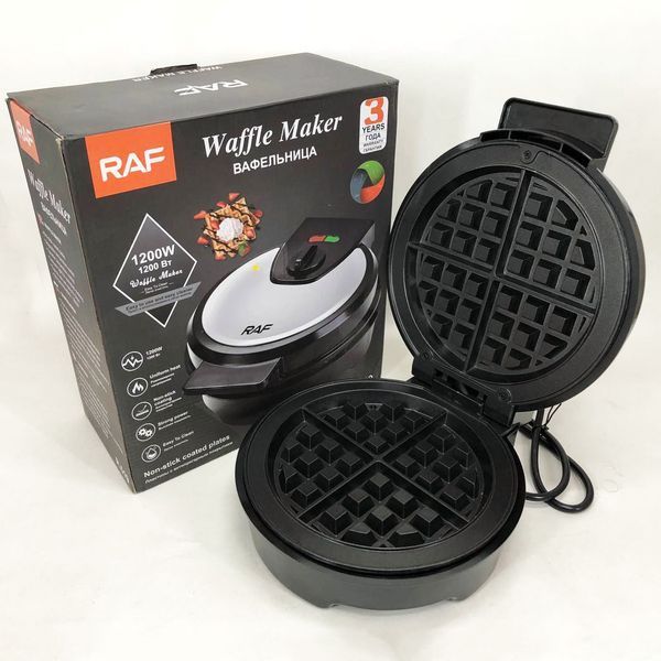Вафельниця для бельгійських вафель RAF R 519 електрична 1200W, вафельниця електрична побутова ir22na6j95 фото