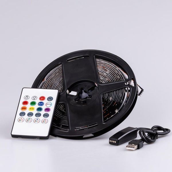 Светодиодная лента c пультом GarlandoPro TVLIGHTRGB водостойкая 150 LED 5m подсветка в комнату 1961185730 фото