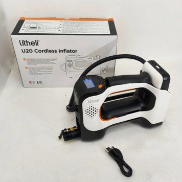 Аккумуляторный компрессор с фонарем Litheli питание от павербанка УМБ Litheli Power Bank 20000 мАч 45Вт 9t4b5s48 фото