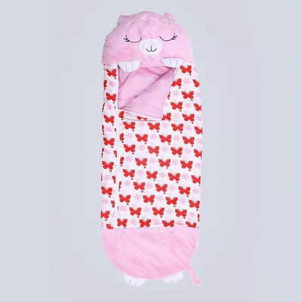 Спальний дитячий мішок 3в1 для сну подушка іграшка спальник 140х50 см на блискавці Happy Nappers. Колір: рожевий 771x8v7 фото